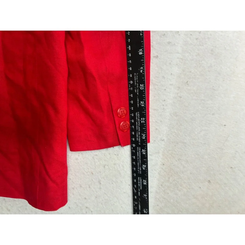Casual Corner Vintage Red Linen Blazer Jacket Size 8 RN 58973 MISSING BUTTON
